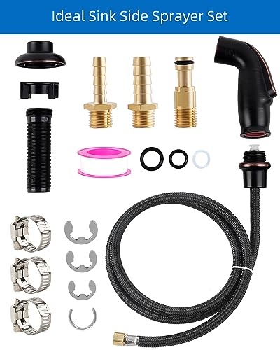 Universal Kitchen Sink Side Sprayer with Quick Side Connector Compatible with Moen Faucet Sprayer Replacement, Kitchen Sink Faucet Sprayer Attachment with Water Hose/Holder, Oil Rubbed Bronze - color: Oil Rubbed Bronze