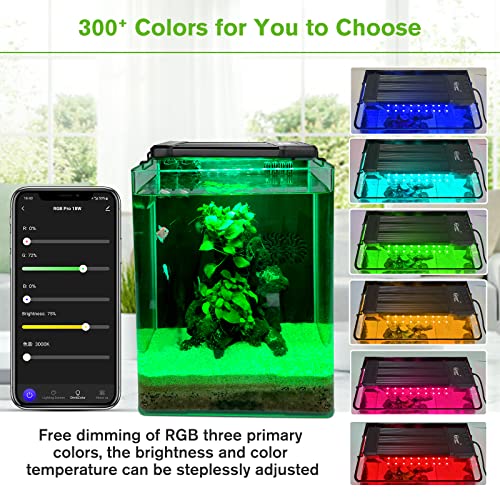 hygger 35W Smart Aquarium Light, Bluetooth LED Light with App Control, Full Spectrum Fish Tank Light with 24/7 Lighting Cycle, 5 Modes, Adjustable Timer, for 24"-30" Freshwater Planted Tank - size: 35W (for 24-30 inch Tank)