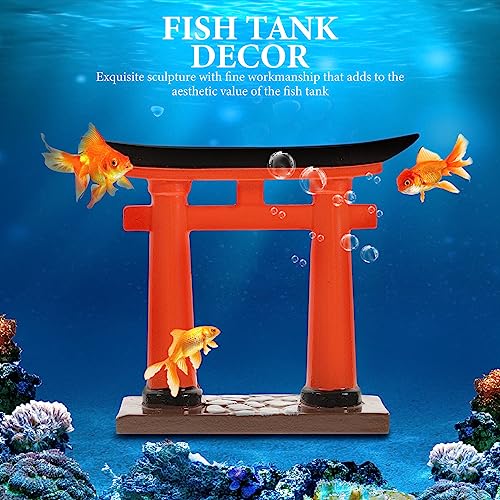 Japanese Torii Gate, Japanese Shinto Altar Shelf Mini Torii Gate Resin Miniature Shrine Japan Decor for Fish Tank Bridge Bonsai Micro Landscape Fairy Garden Decoration