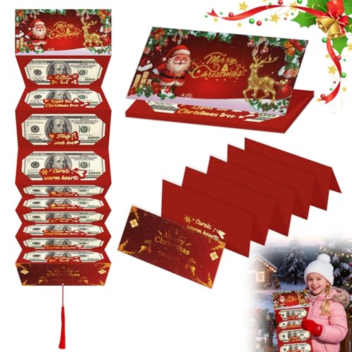 2026 New Christmas Money Envelope for Cash, 10 Slots Surprise, Money Envelopes for Xmas Gift Envelopes Supplies Christmas Cash Gift Envelopes for Men Women Girls Boys, Red - color: Red