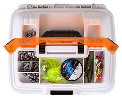 Flambeau Outdoors T4P Pro Multiloader Tackle Box, 5 Zerust Tuff Tainers | Compact hard tackle station with 5 Zerust Tuff Tainers, bulk compartment, 6 lid compartments, 13.5 x 9.6 x 12in