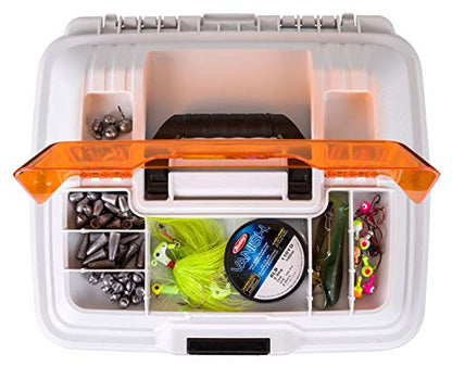 Flambeau Outdoors T4P Pro Multiloader Tackle Box, 5 Zerust Tuff Tainers | Compact hard tackle station with 5 Zerust Tuff Tainers, bulk compartment, 6 lid compartments, 13.5 x 9.6 x 12in