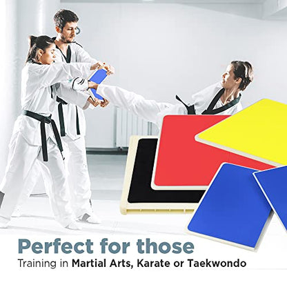 Logest Rebreakable Boards Martial Arts - Taekwondo Karate MMA Boards - Reusable Plastic Training Breaking Boards for Kids & Adults Available in 6 Levels of Difficulty Taekwondo Boards for Breaking - color: 4 Levels Set - Yellow Blue Red Black