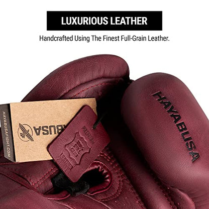 Hayabusa T3 LX Leather Boxing Gloves | Leather Boxing Gloves, Training Gloves Men and Women, Sparring Gloves, Heavy Bag Gloves, 16oz Boxing Gloves, Muay Thai Gloves - color: Crimson, size: 14oz