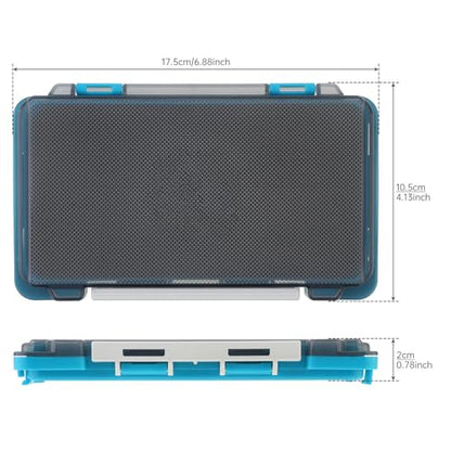 Fishing Tackle Box Slit Foam Case, Super Slim Fishing Lures Jig Box Hooks Spinners Spoons Storage Tackle Tray, (6.8 * 3.8 * 0.8inch) (Blue) - color: Blue