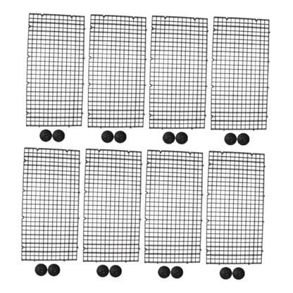 POPETPOP Aquarium Fish Tank Divider Grid Board with Suction Cups, Black 30x15cm, 8pcs Set for Aquarium Isolation and Fish Fry Separation in Home Or Breeding Tanks