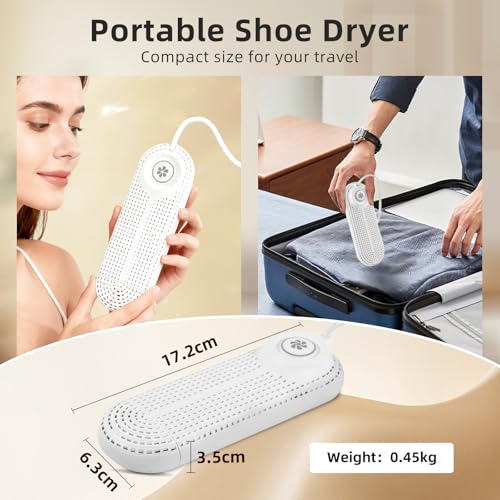 Electric Boot Dryer, Shoe Warmer with IC Controller, Footwear Travel Dryers Silent with 3/6/9 Hours Timer - color: White Pro