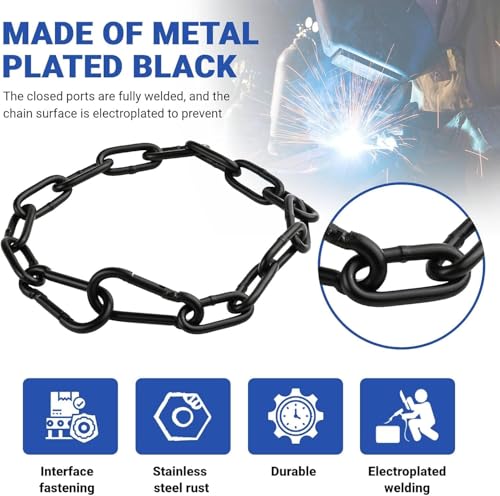 60cm Hanging Chair Chain with 2 Carabiners, 3/16" Capacity Hanging Kits, 330lbs Heavy Duty Hanging Chair Hardware for Lights Plants Hammock Swing Hanging Chair Punching Bags Sandbag Yoga Gym 60cm - size: 60cm/23.6"