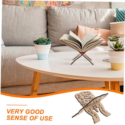 Homoyoyo Wooden Book Stand Holder for Desktop Reading Quran Display Rack Detachable Reading Stand for Home Office Library and Temple Use Practical and Design