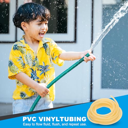PATIKIL Rubber Tubing, 4mmx6mmx5m Tubing Tube with Hose Clamps, Soft Hose Line Pipe for Multipurpose Industrial Aquarium, Yellow - size: 4mmx6mmx5m