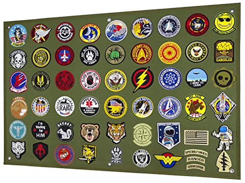 Tactical Patch Display Panel Holder Board for Military Army Combat Morale Uniform Hook and Loop Emblems, 24 Inches x 36 Inches (Medium), No Patches Included - color: Green, Medium