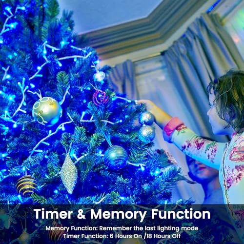 2 Pack 200 LED Battery Operated String Lights, Twinkle Fairy Lights Blue - color: Blue, size: 2PK(100LED)