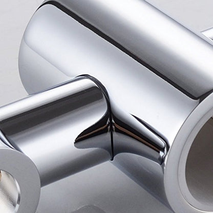 Solid Brass Replacement 25mm Hand Held Shower Bracket for Slider Height & Angle Adjustable Sprayer Holder on Slide Bar, Chrome