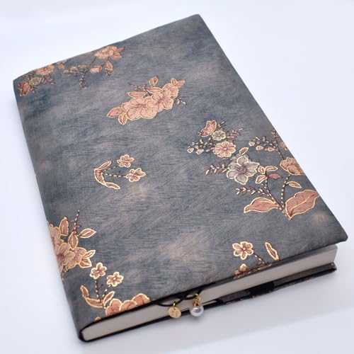 BLBMH 5x8 Book Cover | Handmade Non-Stretch Fabric Sleeve with Bookmark | for Paperback Bible Journal | Privacy Reading Gift for Women - Flower 4 - color: Flower 4