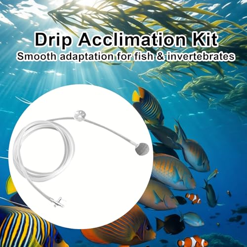 Drip Acclimation Kit for Shrimp and Fish, Slow Drip Aquarium | Adjustable 1-2 drops/sec reduces stress and osmotic shock for cherry shrimp, neocaridina, caridina, saltwater and freshwater - size: 1 SET