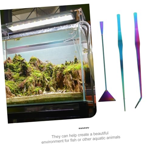 BESPORTBLE 3pcs Aquarium Tank Cleaning Kit Set Stainless Steel Spatula Tweezers for Aquatic Plants