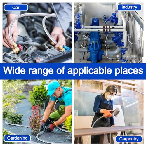 Pushglossy 1/4 Inch OD 0.16 Inch ID 50 ft Aquarium Tubing Air Line PU Air Compressor Clear Tube Hose Line Hose for Brake Water Fluid Transfer Suspension