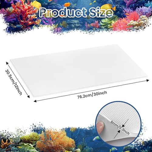 12 x 30 Inch Fish Tank Pad, 6mm Aquarium Leveling Mat, White | Water-Resistant Surface, Easy to Cut, Helps Cushion the Tank Base, Suitable for Aquariums and Terrariums - color: White, size: 12 x 30in