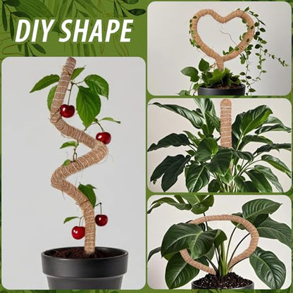 2 Pack Moss Pole, 28 Inch Monstera Plant Support, Moss Poles for Climbing Indoor Plants, Bendable Coco Coir Plant Support Stakes for Potted Plants, Pothos, Philodendron - size: 28 Inch - 2 Packs