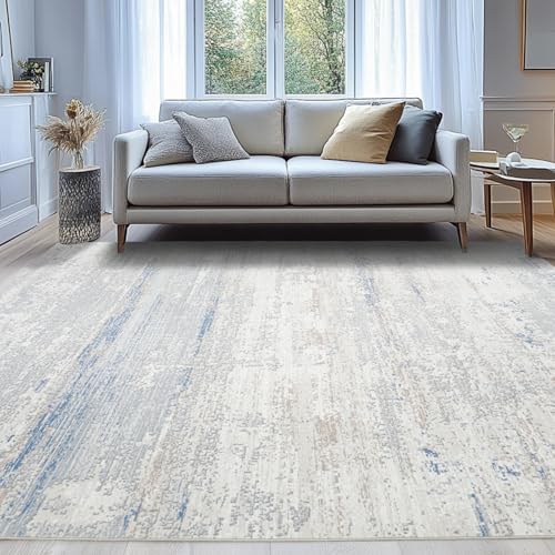 Washable Rugs 8x10 Area Rugs for Living Room,Bedroom,Dining Room,Nursery - color: Blue-griege-brown-beige-white, size: 8' x 10' (Rectangular)