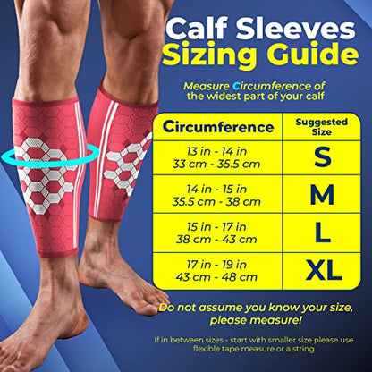 Sparthos Calf Compression Sleeves, Shin Splint Relief Men, Women - Pink-M | Leg Compression Sleeves (1 Pair), Varicose Veins, Pain & Cramp Recovery, Air Travel, Nurses, Maternity, Running, Soccer - color: Flamingo Pink