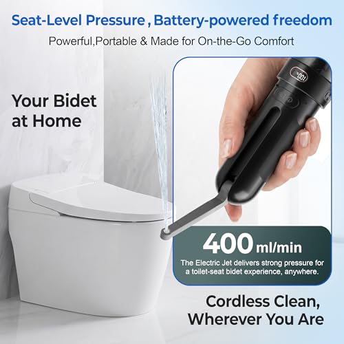 Electric Portable Bidet – Rechargeable Travel Bidet for Women Postpartum Care & Personal Hygiene | 3 Pressure Modes for Home Travel & Camping, Black - color: Black