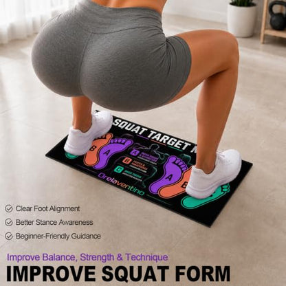 Squat Mat with Foot Position,Non-Slip Workout Mat for Squat & Leg Exercises - color: Purple Black