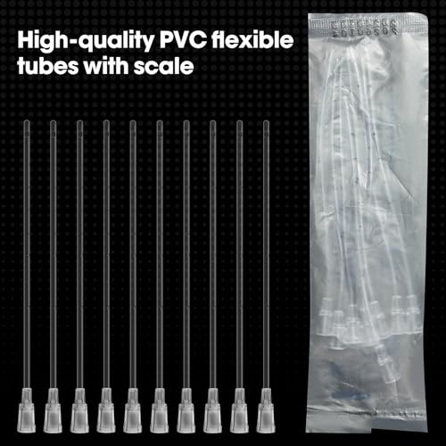 1ml Luer Lock Syringe with Cap and Soft Plastic Tube, Individually Wrapped 10 Pack, Suitable for Pet Liquids Feeding - size: 1ml - 2.0mm Tube