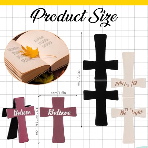 Resurhang 48 Pcs Magnetic Bookmarks Christian Cross Magnetic Page Markers Religious Bible Verses Bookmarks for Mother's Day Women Student Church Study Group Graduation Coworker Team (Morandi) - style: Morandi