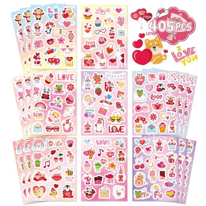 Valentine Stickers 405 PCS Love Heart Stickers, Valentines Day Stickers - style: Valentine