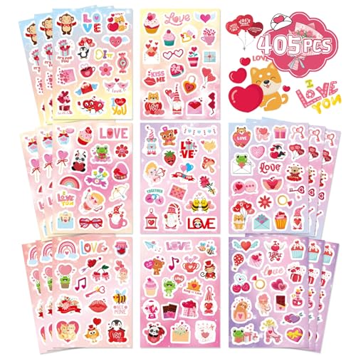 Valentine Stickers 405 PCS Love Heart Stickers, Valentines Day Stickers - style: Valentine