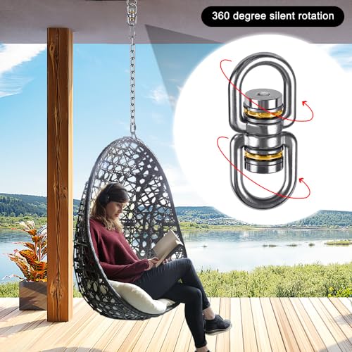 SELEWARE Heavy Duty Bearing Swing Swivel, 360° Rotation Hanging Accessory | Quiet Smooth Rotation, Supports Up to 1200LB, 2 Pack, Durable Design for Swings, Hammocks, Tire Swings and Heavy Bags - color: Swivel Only, 2 Pack