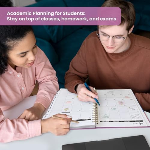 Planner 2026–2027, Academic Monthly Weekly Spiral Calendar, July 2026 – June 2027, Hardcover Agenda Notebook with Tabs, 8.5" x 11", Perfect for Students, Teachers, School & Daily Planning - Twilight Bloom - color: A-Twilight Bloom, size: (8.5"x11")a4