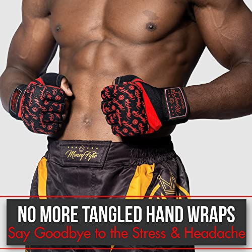 Quick Gel Boxing Wraps Under Boxing Gloves - Kickboxing MMA Muay Thai - Fist, Knuckle, Wrist Wrap Protection Inner Glove Hand Wraps - Men Women Kids - color: Black/Red, size: X-Small