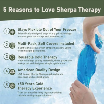 4PK with Straps Flexible Gel Ice Packs for Injuries Reusable - Gel Ice Pack Cold Compress for Knee, Back, Neck, Wrist, Hand, Elbow, Ankle Pain Relief - 9.5" x 4.5" - style: ColdWithStrap