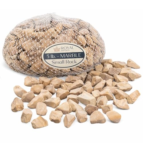 Royal Imports River Rocks, Aquarium Gravel – Marble 0.5"-0.75" - 5 lbs | Decorative Ornamental Vase Filler Pebbles for Potted Plants, Terrariums, Vases, Succulents, Fish Tank Gravel, DIY & Crafting - size: Small - 5 lbs, style: Marble