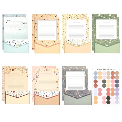 64 Pcs Stationery Paper Envelopes Set - color: Cute