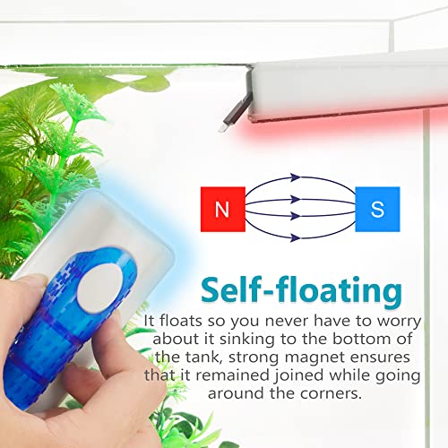Magnetic Aquarium Fish Tank Glass Algae Scrapers Glass Cleaner Scrubber Clean [Blades Attachment, Floating, Scratch-Free, Non-Slip, Magnetizing] XL - color: Dark Blue