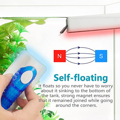 Magnetic Aquarium Fish Tank Glass Algae Scrapers Glass Cleaner Scrubber Clean [Blades Attachment, Floating, Scratch-Free, Non-Slip, Magnetizing] XL - color: Dark Blue
