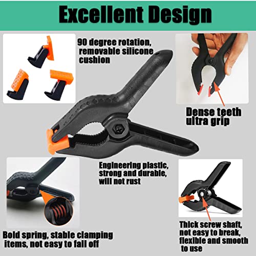 Spring Clamps,6 Pack 6in Professional Plastic Heavy Duty Spring Clips for Crafts, Backdrop Clips Clamps for Backdrop Stand,Photography Studios,Woodworking,Home Improvement - style: 6 Pack 6in