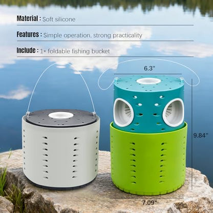 La La Pet Minnow Trap Set with 10Pcs Bait Collapsible Double-Tier Plastic Fishing Bucket Portable Aquarium Catch Traps for Bass Crabs Shrimps Turtles - color: Black-White