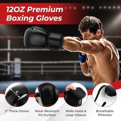 GYMAX Punching Bag, 71” Freestanding Boxing Bag with Gloves, Removable Protective Cover, Fillable Base with Suction Cups, Heavy Bag Stand for Adults, Teens for MMA Muay Thai Fitness