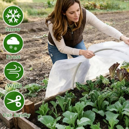 Plant Covers Freeze Protection with Ultra Fine Mesh Reusable Floating Row Cover for Plants Vegetables Flowers Fruits Frost Sun Protection 1.2oz/yd² (8x20ft) - size: 8x20ft