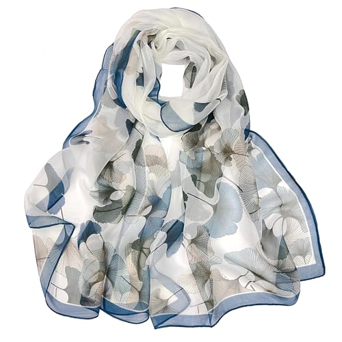 Pokeedioty Scarfs for Women Lightweight Fashion Scarves Elegant Floral Pattern Sheer Scarfs Sunscreen Shawls Wraps - color: P 0137