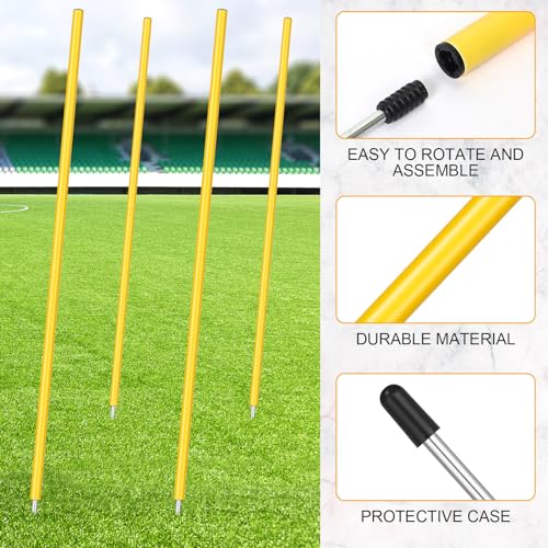 Blulu 5/10/30pcs Training Agility Poles 5ft Adjustable Soccer Training Poles Soccer Sticks Agility Equipment for Football Sport Football Speed