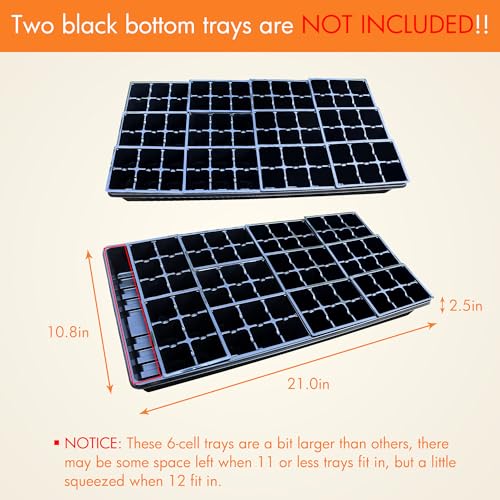 Gardzen 30 Pack 6-Cell Seed Starting Tray for Seedlings, Plant Starter Trays with Drainage Holes for Seed Germination, 5.4x3.7 inches, Black | Plant Starter Trays for Seed Germination and Seedlings, 5.4"x3.7" Growing Cells with Drainage Design for Healthy