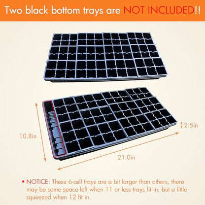 Gardzen 30 Pack 6-Cell Seed Starting Tray for Seedlings, Plant Starter Trays with Drainage Holes for Seed Germination, 5.4x3.7 inches, Black | Plant Starter Trays for Seed Germination and Seedlings, 5.4"x3.7" Growing Cells with Drainage Design for Healthy