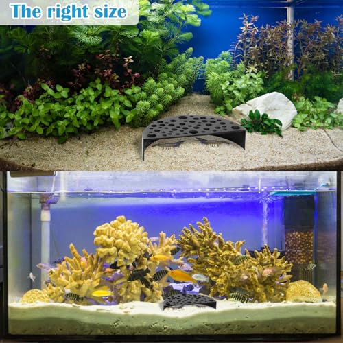 2Pcs Black Cave Ornaments, Good Size Half Moon House Decor, Hiding Tools Supplies, Accessories Decor Supplies Can Be Used in Aquariums