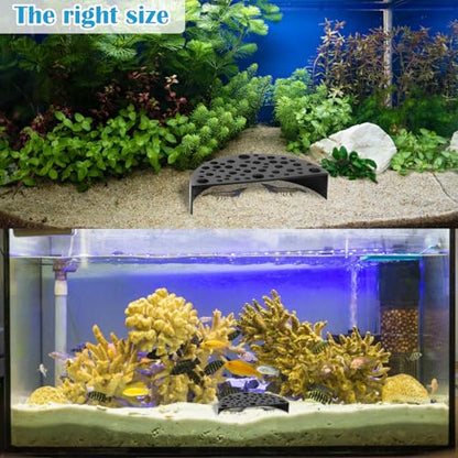 2Pcs Black Cave Ornaments, Good Size Half Moon House Decor, Hiding Tools Supplies, Accessories Decor Supplies Can Be Used in Aquariums