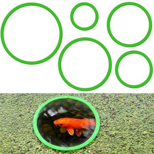 Aquarium Floating Plant Corral - 5 Sizes of Floating Plant Ring,Fish Feeding Ring for Tank Keep(Circle-Green 5PCS) - color: Circle-green 5pcs